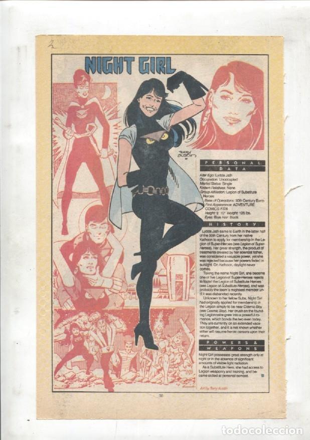 Postkarten: Ficha personaje DC Comics numero 002: Night Girl y Night Force - VARIOS