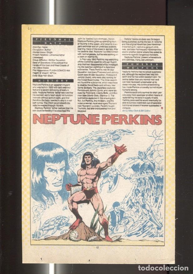 Postcards: Ficha personaje DC Comics numero 004: Neptune Perkins y Nemesis Kid - VARIOS