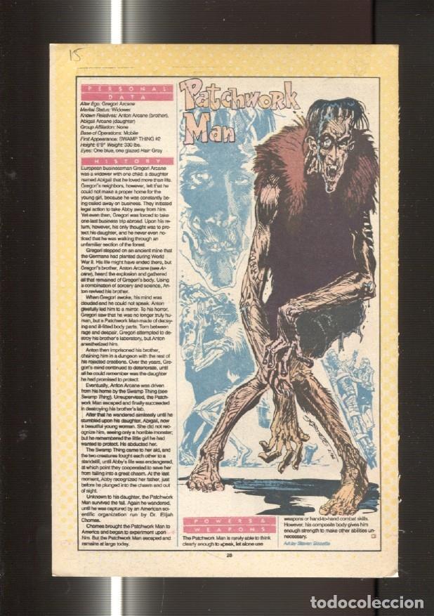 Postkarten: Ficha personaje DC Comics numero 015: Patchwork Man y Pariah - VARIOS