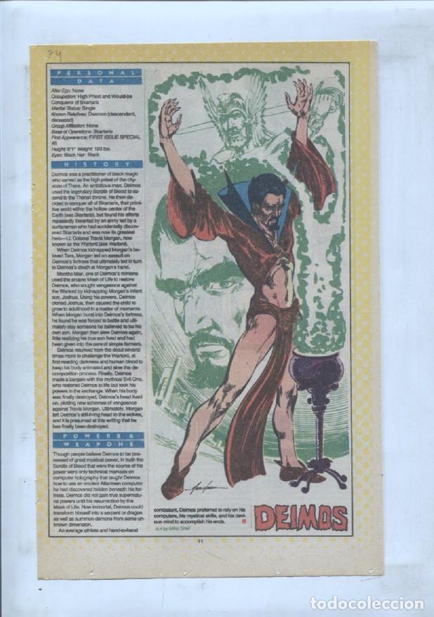 Postkarten: Ficha personaje DC Comics numero 074: Demolition Team y Deimos - VARIOS