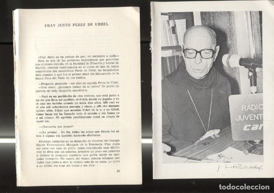 Postkarten: Entrevista con Fray Justo Perez de Urbel: foto + 12 paginas entrevista -