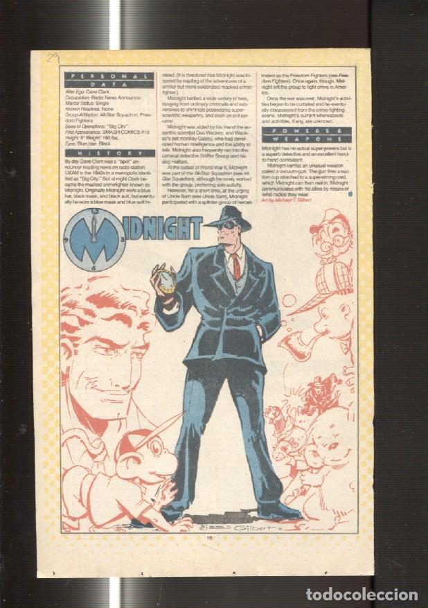 Postkarten: Ficha personaje DC Comics numero 029: Midnight y Metron - VARIOS