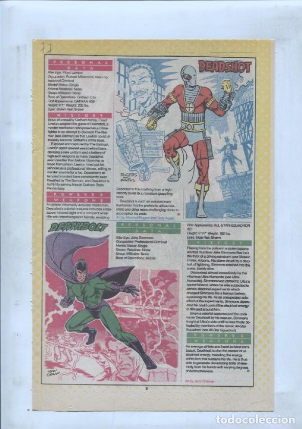 Postkarten: Ficha personaje DC Comics numero 077: Deep Six y Deadshot y Deathbolt - VARIOS