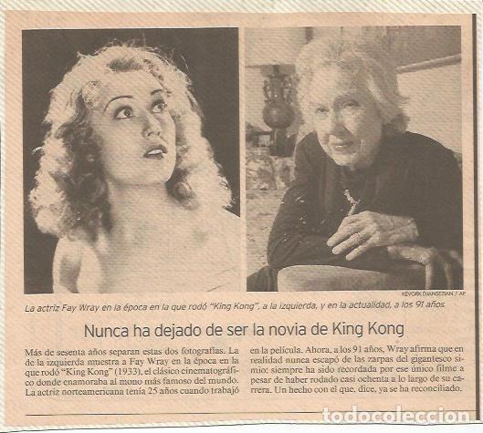 Postkarten: LAMINA 18835: Recorte de diario sobre Fay Wray - NULL