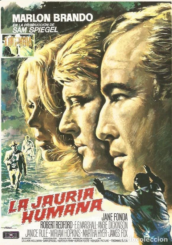 Postales: LAMINA 18846: La jauria humana por Marlon Brando. Con ficha tecnica en trasera - NULL