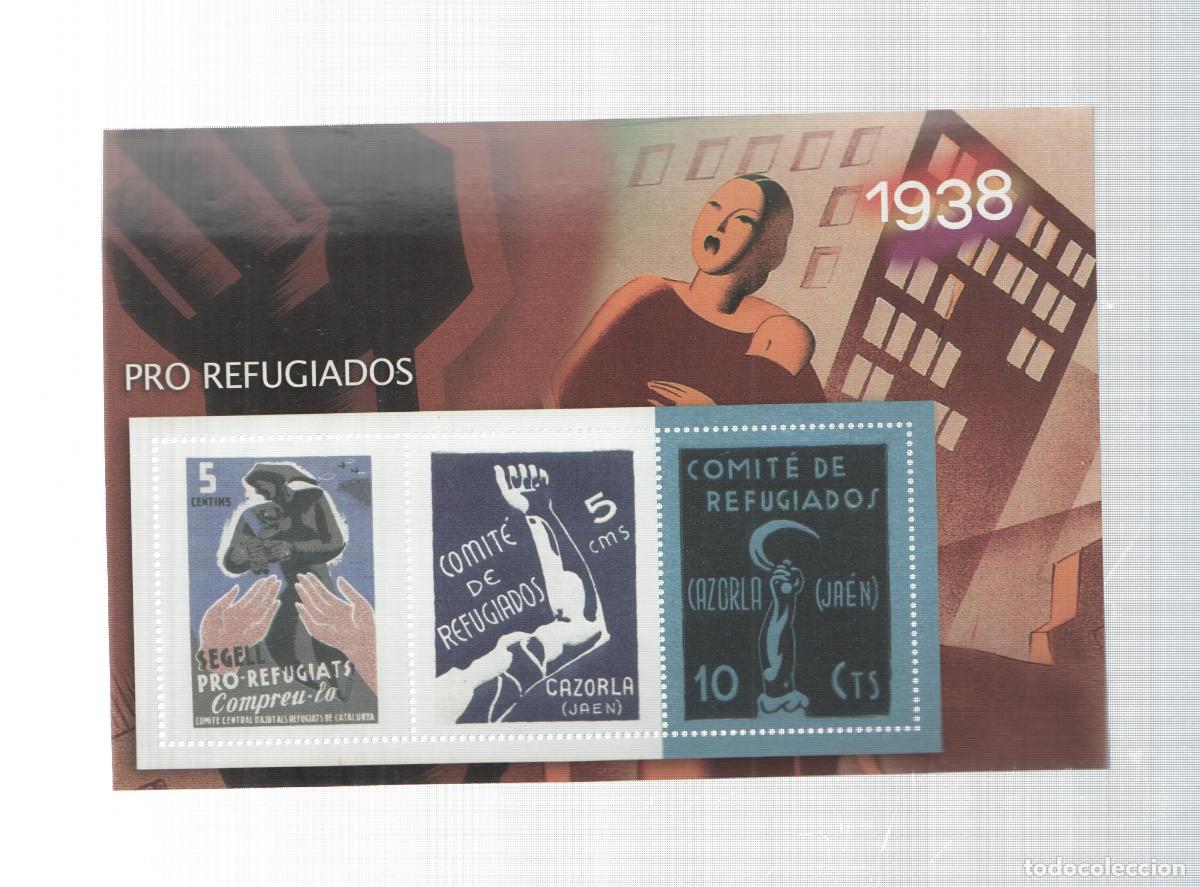 Postkarten: La Guerra Civil Espa&ntilde;ola en sellos de correos: Juego 3 sellos 1938: Pro refugiados - varios