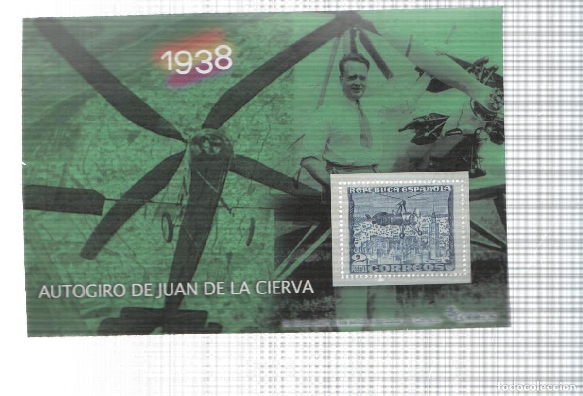Postkarten: La Guerra Civil Espa&ntilde;ola en sellos de correos: Juego 1 sellos 1938: Autogiro de Juan de la Cierva -