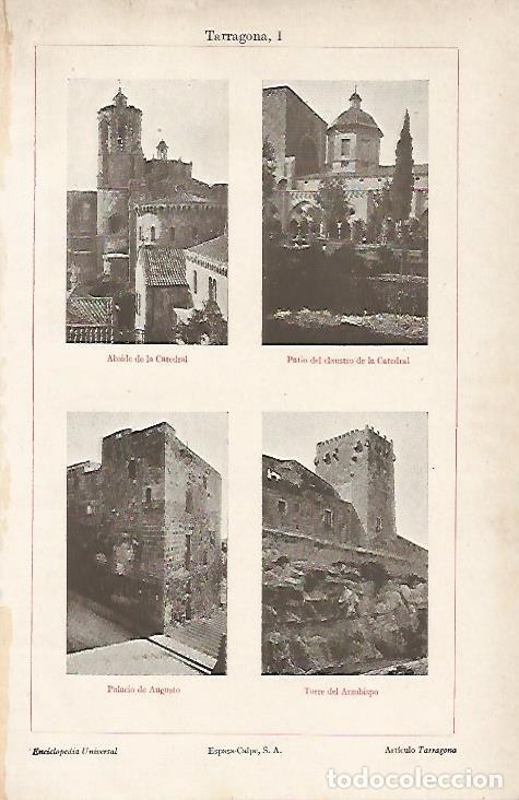 Postais: LAMINA ESPASA 5738: Vistas de edificios de Tarragona - Varios Autores