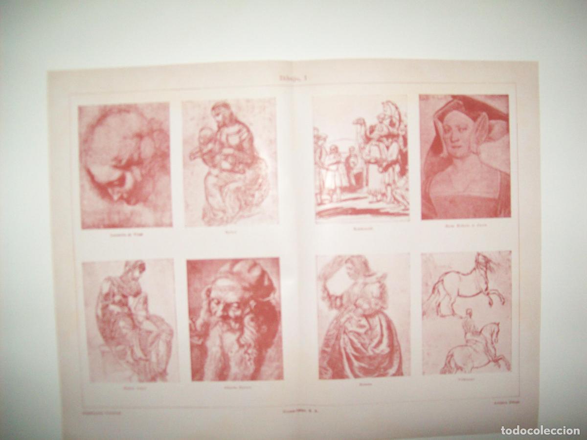 Cartoline: LAMINA ESPASA 27572: Dibujo de Leonardo da Vinci Rafael Rembrandt Rubens - Varios