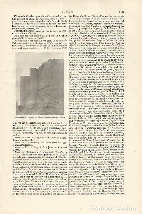 Postales: LAMINA ESPASA 27566: Castillo viejo en Fuentes de Valdepero Palencia - Varios