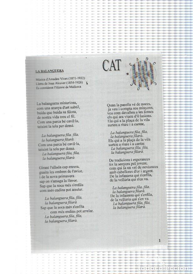 Postales: Triptip de can&ccedil;pns: La Balanguera-Som catalans-El cant dels adeus-L Estaca- - varios