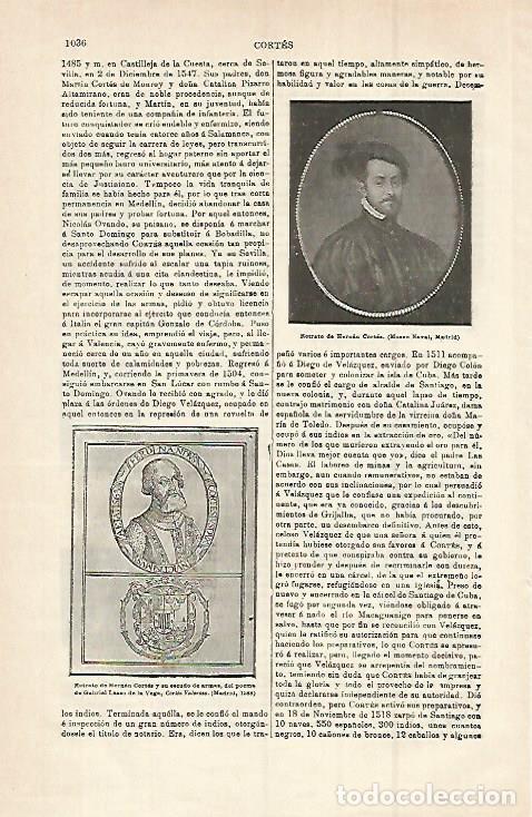 Postales: LAMINA ESPASA 15071: Retrato de Hernan Cortes - Varios