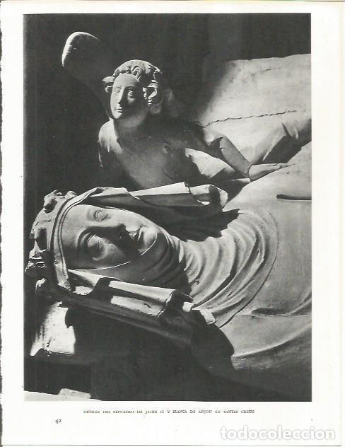 Postales: LAMINA 21727: Detalle del sepulcro de Jaume II y Blanca de Anjou - Josep Pla