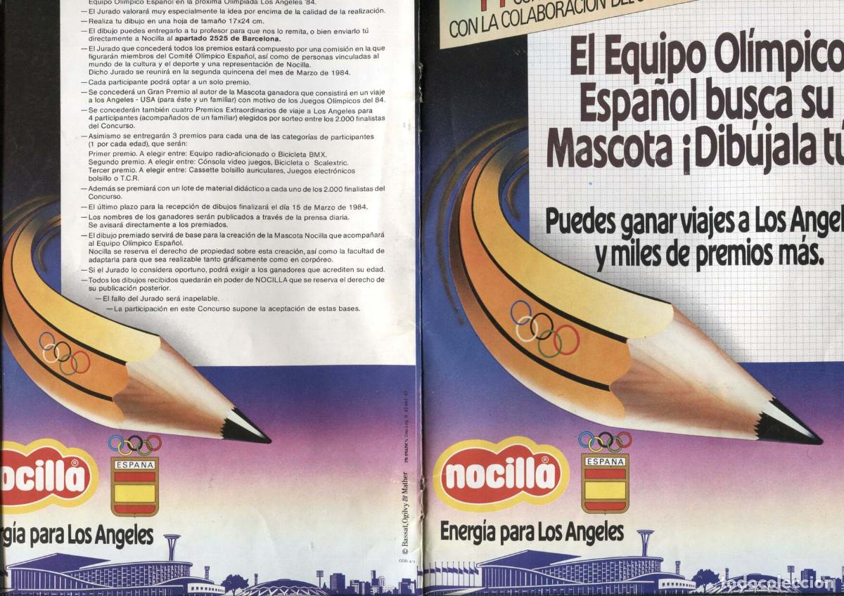 Postales: Bases del concurso Norcilla para los juegos olimpicos de los Angeles -