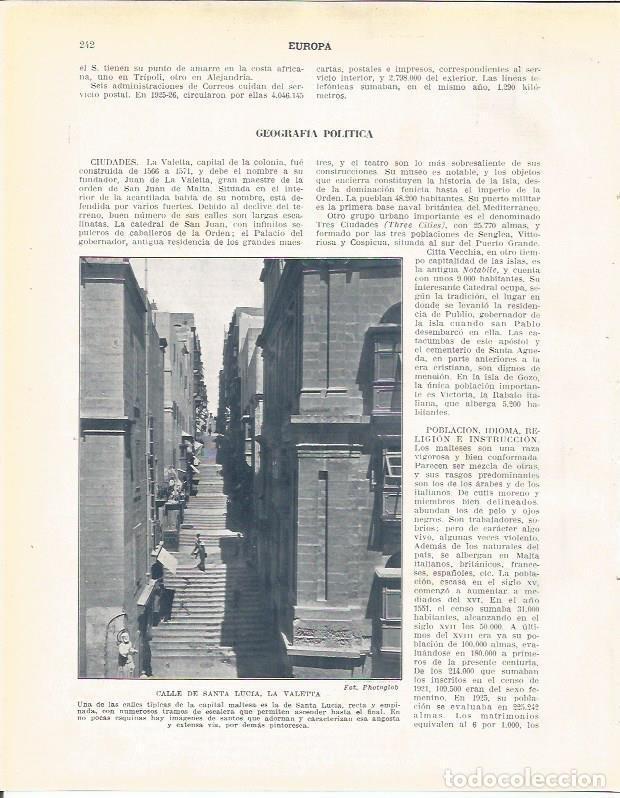 Postais: LAMINA 20947: Calle de Santa Lucia en La Valetta, Malta - Beltran y Rozpide