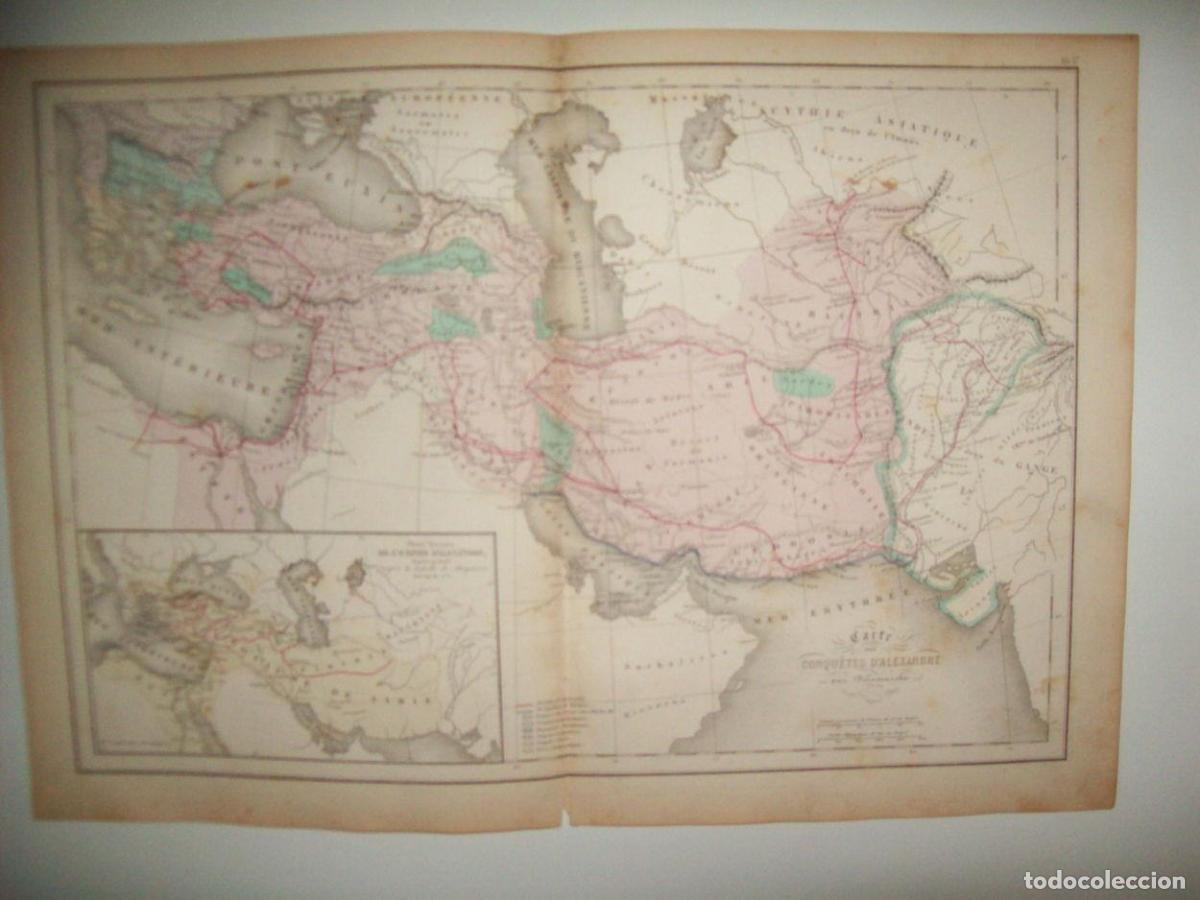 Cartes Postales: LAMINA 22689: Mapa de las conquistas de Alejandro Magno - Grosselin-Delamarche