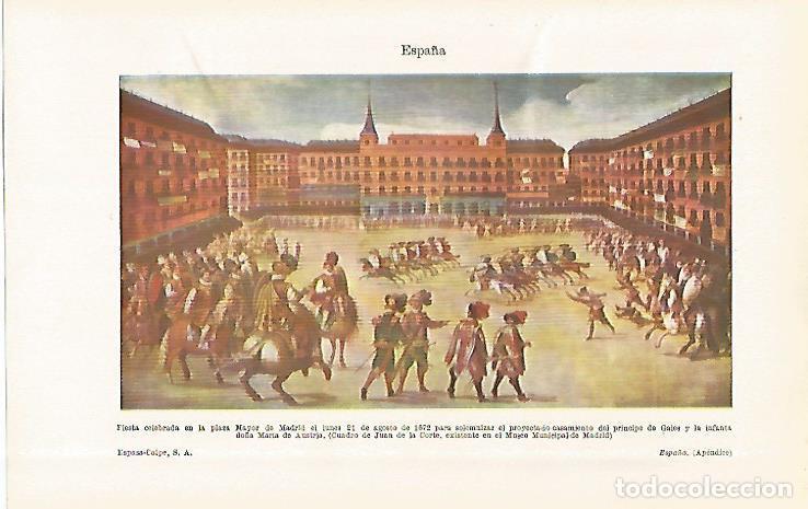 Postkarten: LAMINA ESPASA 29249: Fiesta en la Plaza Mayor de Madrid en 1672 - Varios