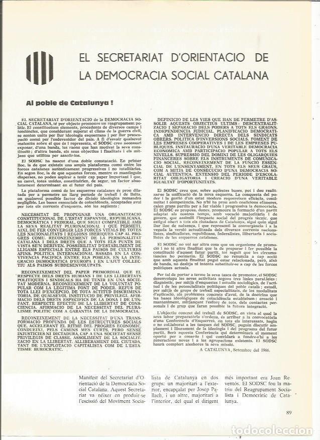Postales: LAMINA 23919: Manifiesto del Secretariado de Orientacio de la Democracia Social Catalana - Edmon Val