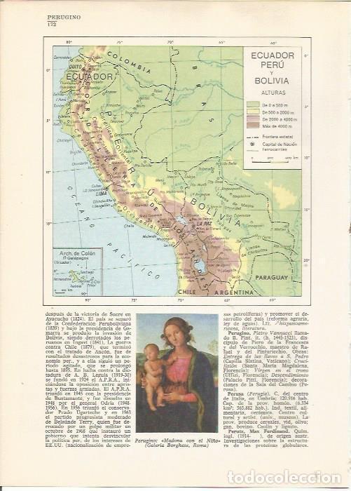 Postales: LAMINA 24782: Mapa de Ecuador, Peru y Bolivia - VVAA