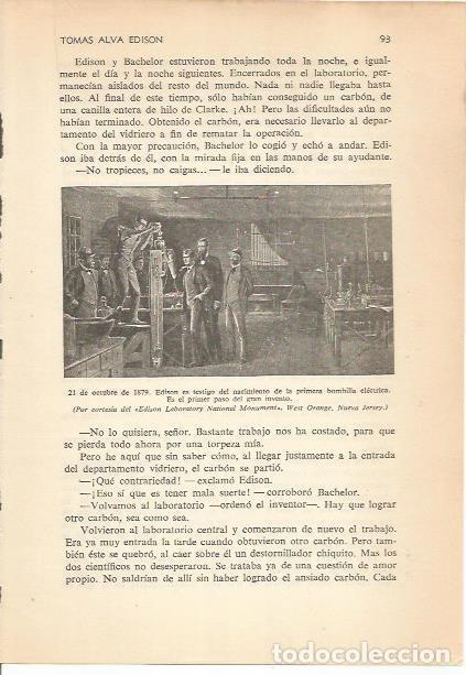 Postales: LAMINA 24151: Edison descubriendo la bombilla electrica en 1879 - Carmi&ntilde;a Verdejo