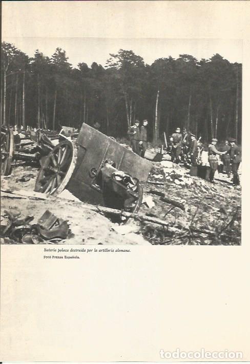 Cartes Postales: LAMINA 24658: Bateria de Polonia destruida por el ejercito aleman - Martin de Piquer