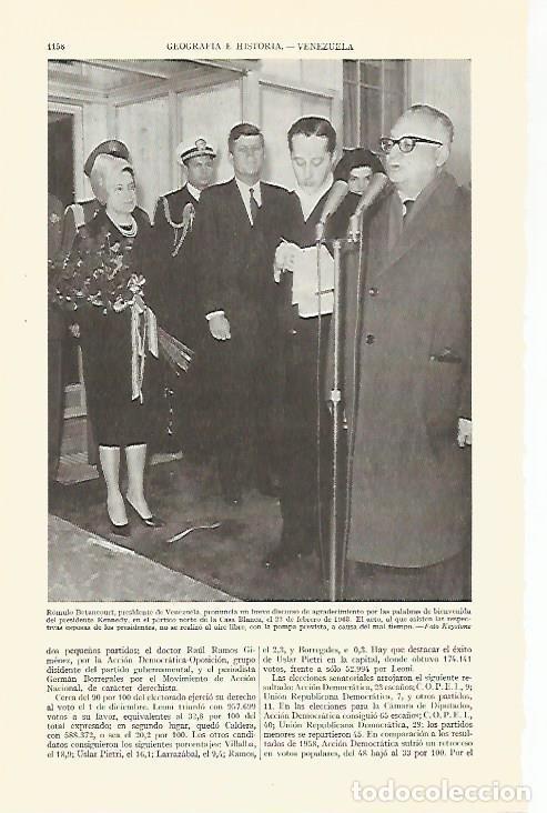 Postales: LAMINA ESPASA 29463: R. Betancourt presidente de Venezuela y Kennedy en 1963 - Varios