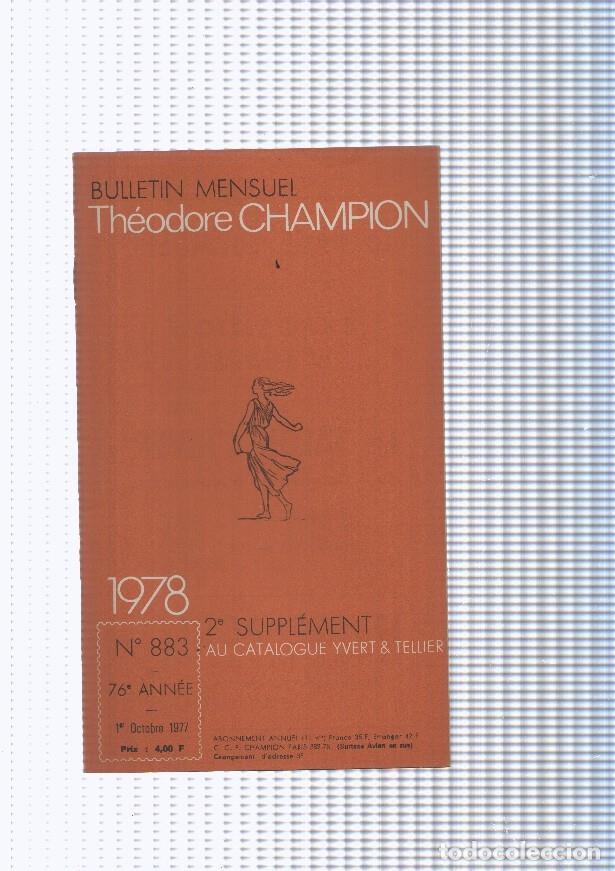 Postcards: Bulletin Mensuel Theodore Champion numero 883 de 1978 - NULL