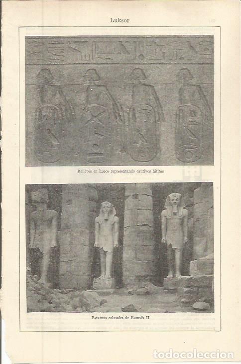 Postais: LAMINA ESPASA 36299: Estatuas de Ramses II en Luxor, Egipto - Varios
