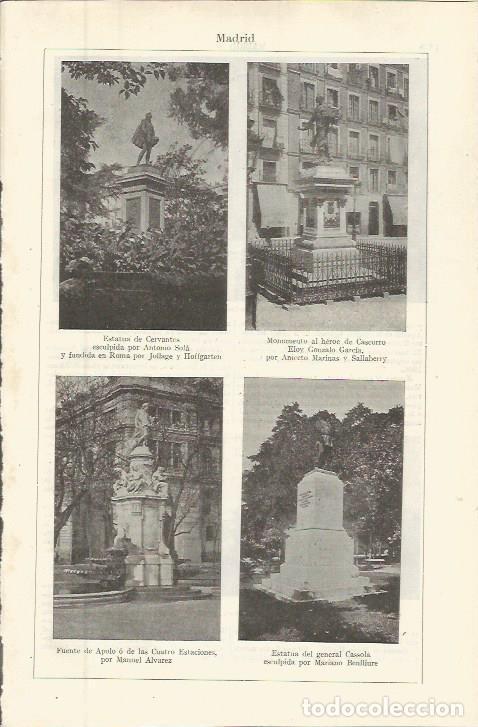 Postais: LAMINA ESPASA 36454: Estatuas en Madrid - Varios