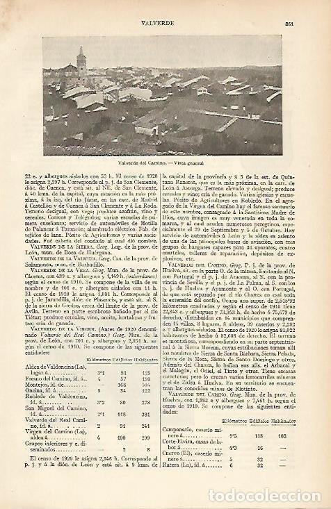 Postales: LAMINA ESPASA 4776: Vista general de Valverde del Camino Huelva - Varios Autores