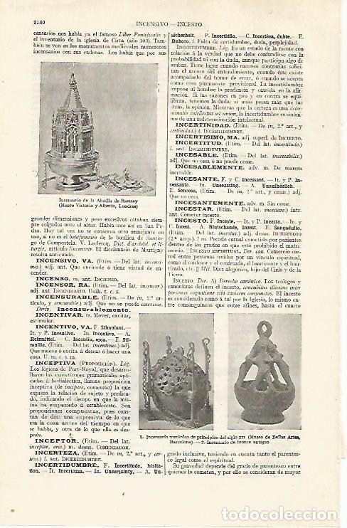 Cartes Postales: LAMINA ESPASA 30344: Incensarios - Varios