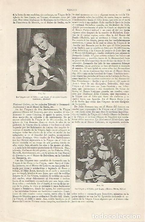 Postkarten: LAMINA ESPASA 30423: La Virgen con el Ni&ntilde;o por Galdeano y Luini - Varios