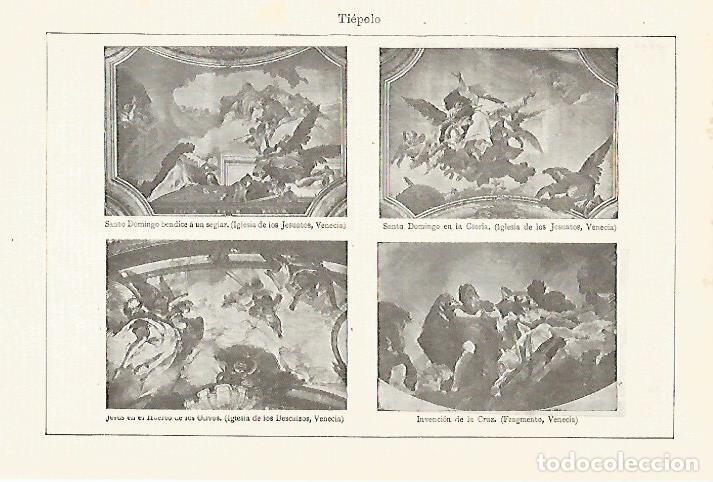 Postales: LAMINA ESPASA 30620: Pinturas de Tiepolo en Venecia - Varios
