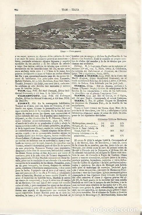 Postais: LAMINA ESPASA 30591: Vista de Tiana Barcelona - Varios