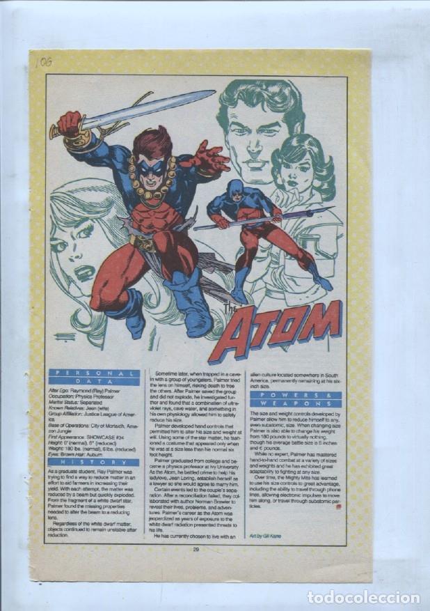 Postales: Ficha personaje DC Comics numero 106: The Atom y Atomic Knight - VARIOS