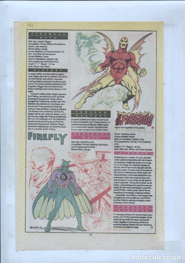 Postales: Ficha personaje DC Comics numero 141: The Firebug + Firefly y Fire Brand - VARIOS