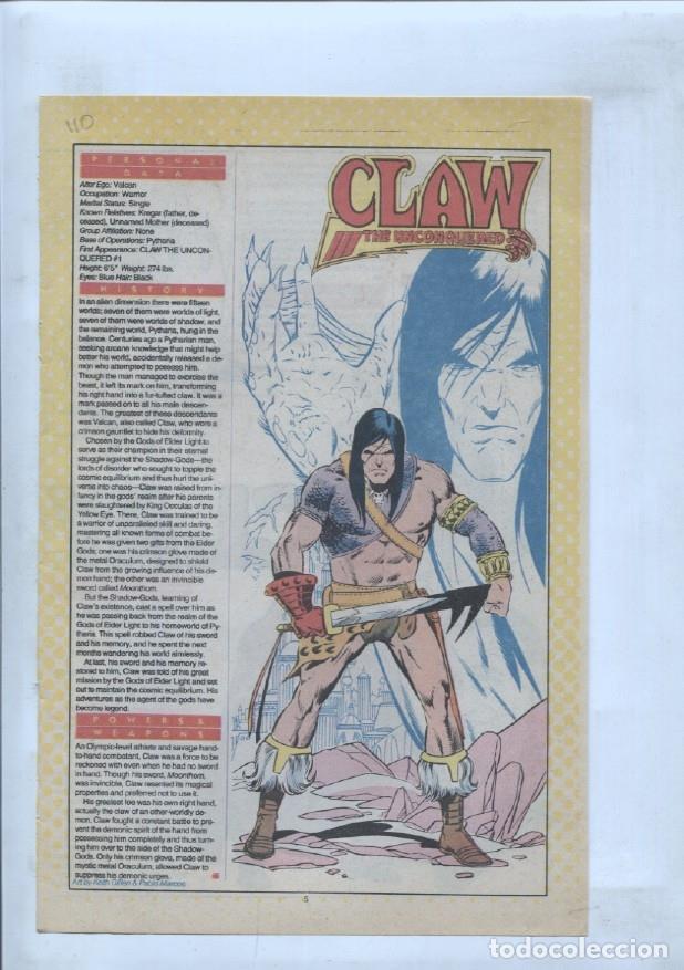 Postales: Ficha personaje DC Comics numero 110: Claw the unconquered y Clay - VARIOS