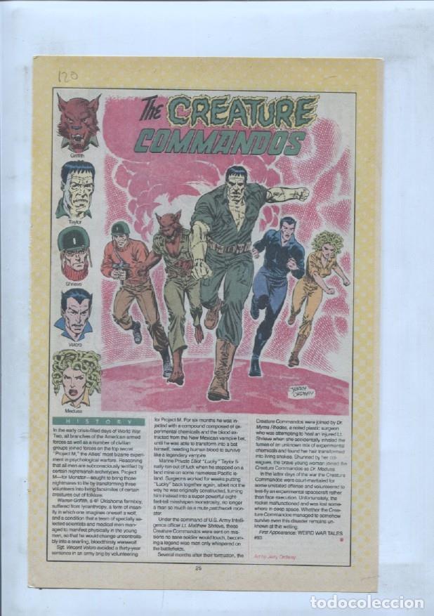 Postales: Ficha personaje DC Comics numero 120: The Creature Commandos y Creeper - VARIOS - Foto 1
