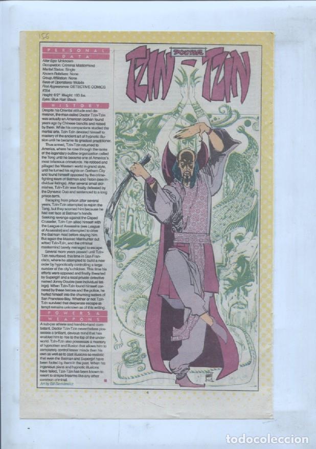 Postcards: Ficha personaje DC Comics numero 156: Doctor Tzin-Tzin + Dr. Thirteen - VARIOS