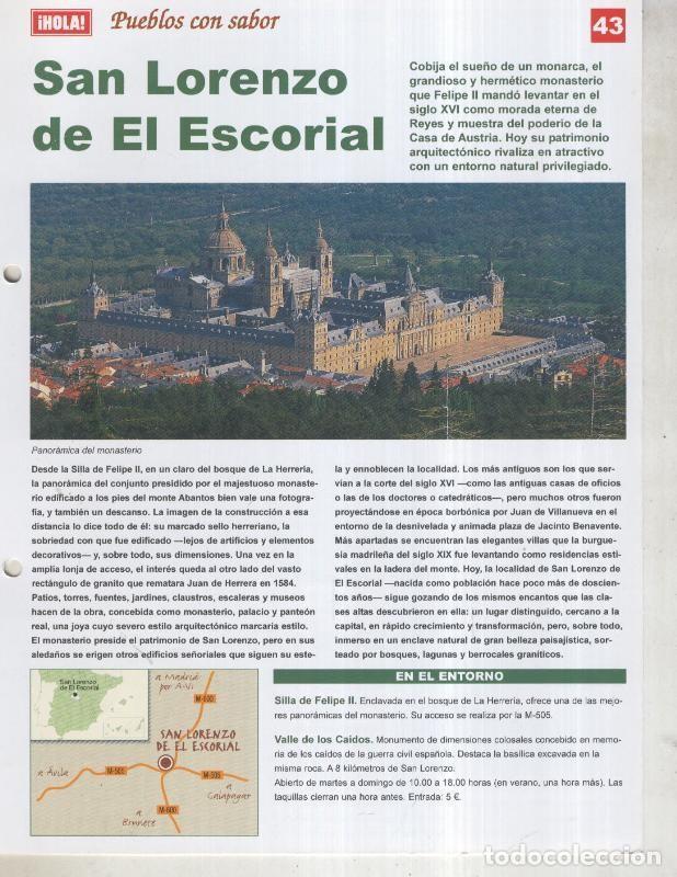 Cartes Postales: Guia HOLA de pueblos con sabor, ficha 43: San Lorenzo de El Escorial - Varios
