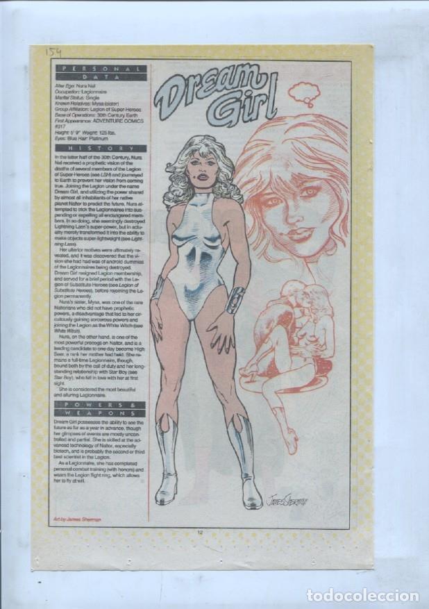 Cartes Postales: Ficha personaje DC Comics numero 154: Dream Girl + Dragon King - VARIOS