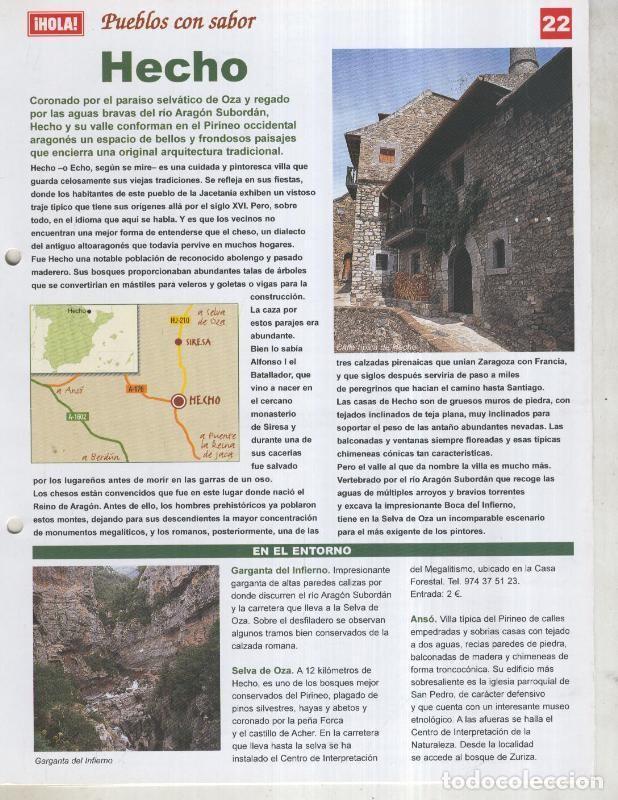Cartoline: Guia HOLA de pueblos con sabor, ficha 22: Hecho - Varios