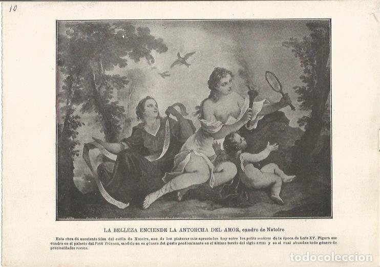 Postcards: LAMINA 25420: La belleza enciende la antorcha del amor,por Natoire - Varios