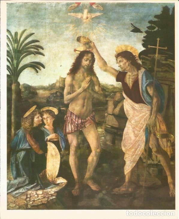 Postkarten: LAMINA 25376: Bautismo de Jesus, por Andrea del Verrocchio - M. Lenzini y E. Micheletti