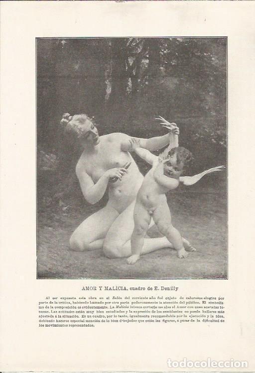 Postales: LAMINA 25434: Amor y malicia,por E. Denilly - Varios