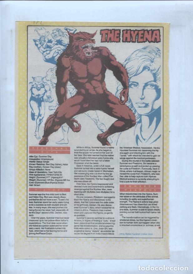 Postales: Ficha personaje DC Comics numero 172: The Hyena + Hyathis - VARIOS