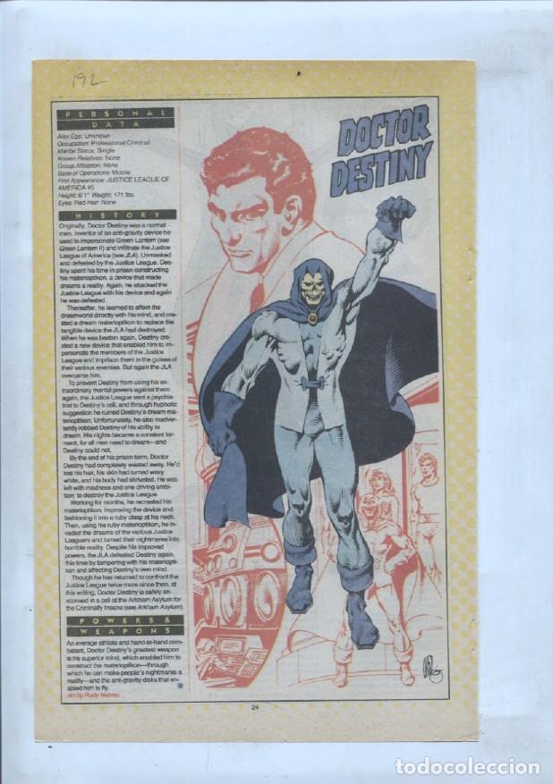 Cartoline: Ficha personaje DC Comics numero 192: Doctor Destiny + Doctor Cyber - VARIOS