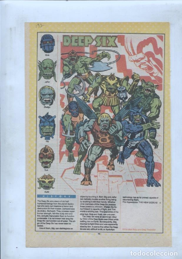 Postales: Ficha personaje DC Comics numero 197: Dedshot + Deathbolt + Deep Six - VARIOS