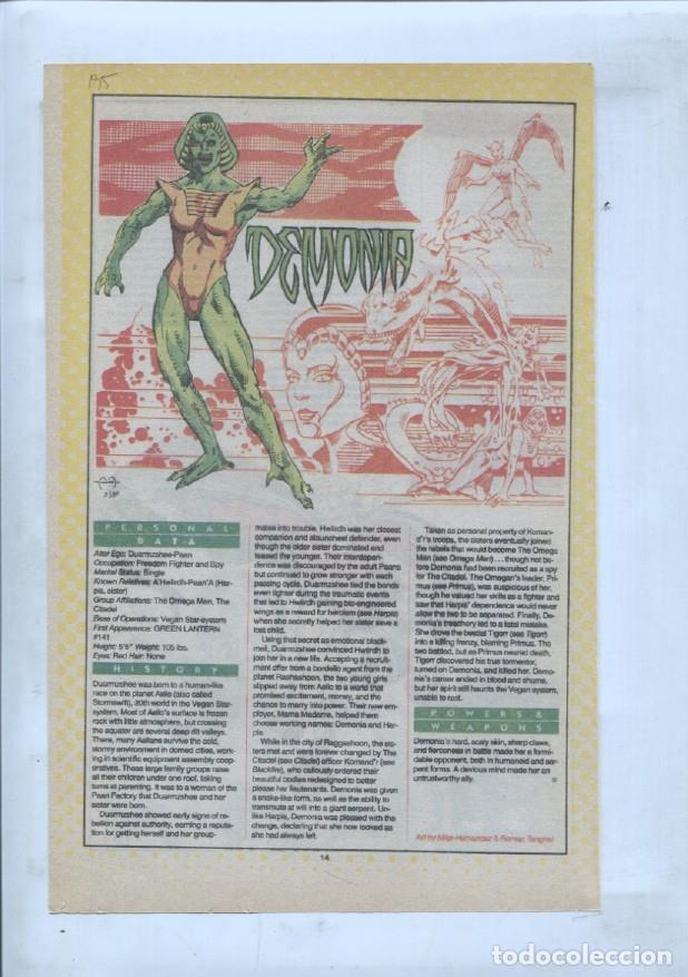 Postcards: Ficha personaje DC Comics numero 195: Demonia + The Demon - VARIOS