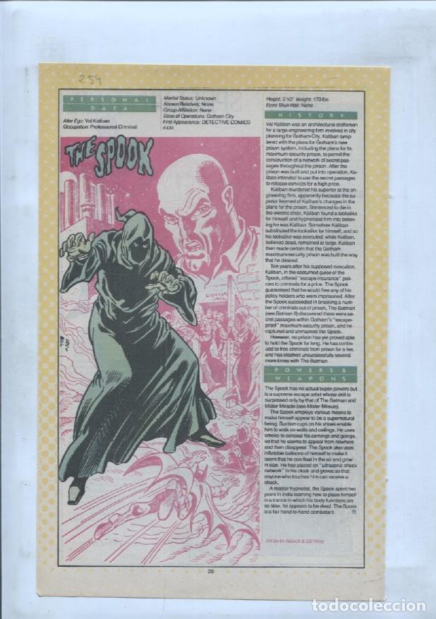Cartes Postales: Ficha personaje DC Comics numero 254: The Spook + Spellbinder + Spider Guild - VARIOS